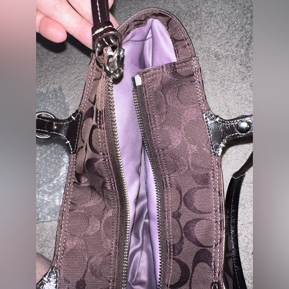 Coach Brown Signature Tote Shoulder Bag - Picture 9 of 10